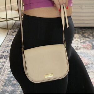Kate Spade Elegant Cream / Nude Leather Crossbody Bag